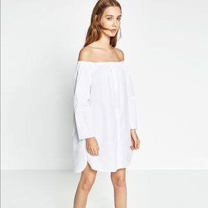 ZARA off-the-shoulder shirt dress